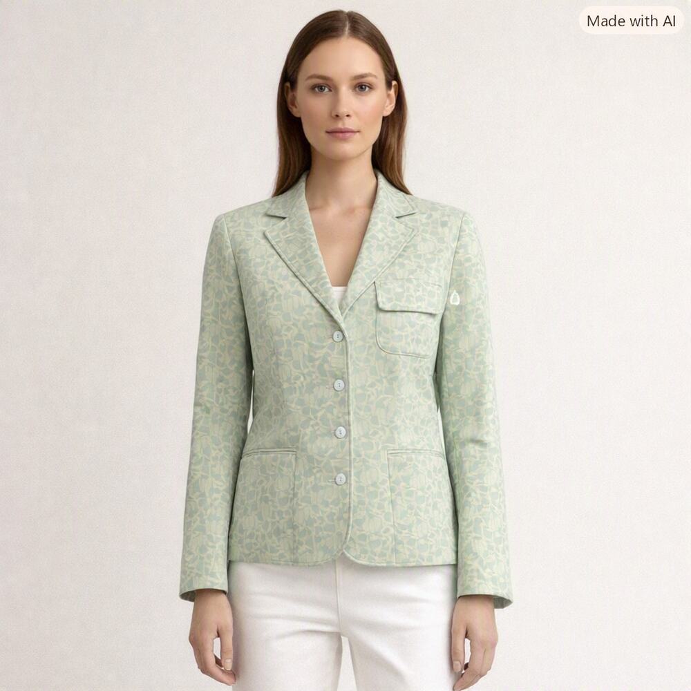 Sigrid Olsen Mint Linen Cotton Blouse Size 8
